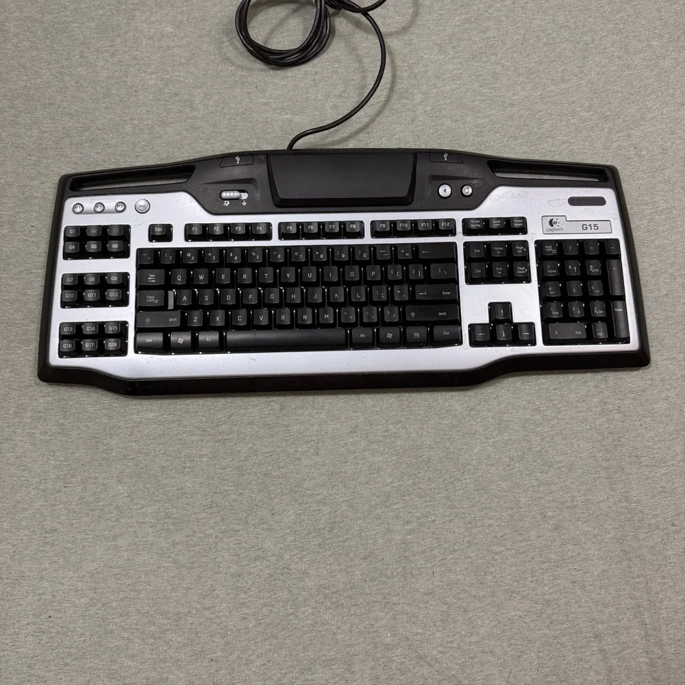 Logitech G15 USB Wired Gaming Keyboard Black QWERTY LCD Display PC Desktop